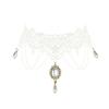 Tendance Mode Niche Dentelle Pierres Précieuses Pendentif Chaîne Clavicule Collier Tempérament