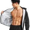 Sawaiko Sauna Suit Jacket, Washable, Unisex, Heavy Sweating, Breathable, Windbreaker, Training Wear, Walking, Exercise, Stylish, Plus Size Pullover, U