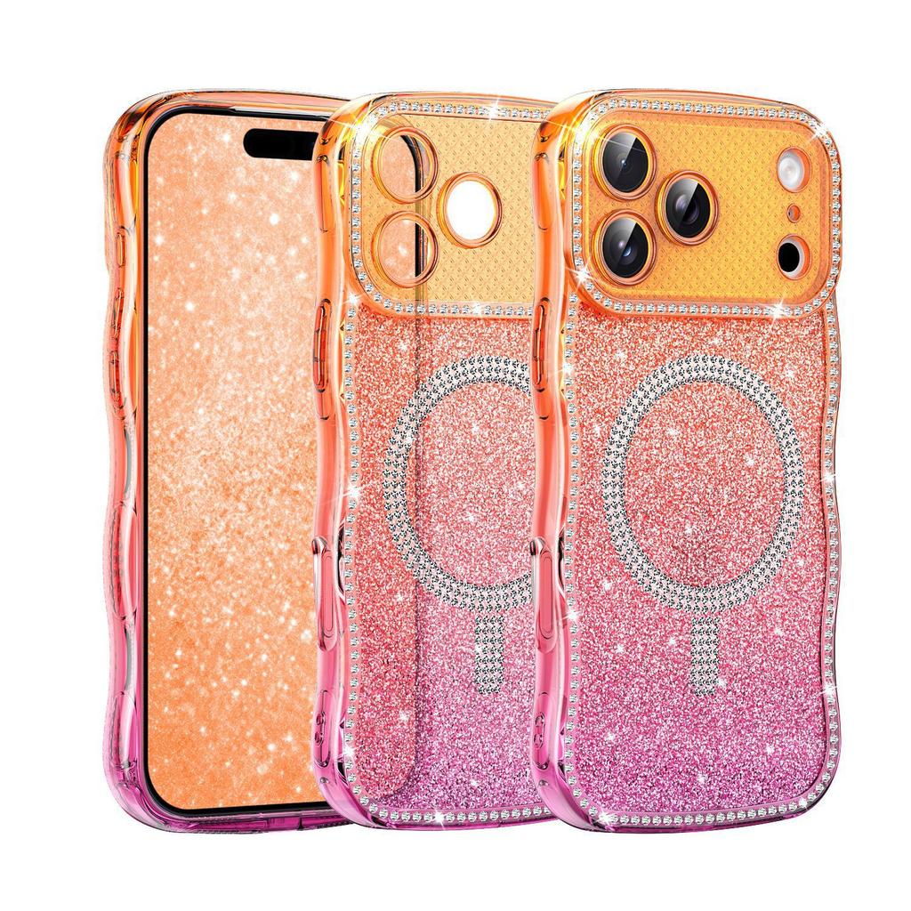 Wave magnetic star drill gypsy star mobile phone case for Apple 18/16/15/14/16pro fluorescent anti-drop 13