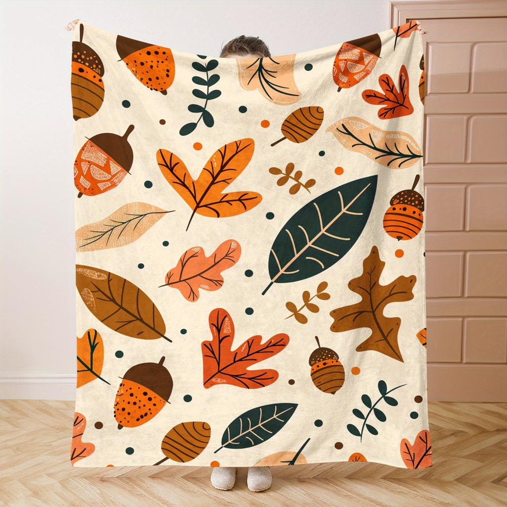 Pumpkin Blanket Modern Throw Blankets Halloween Bed Cover Vintage Autumn Thanksgiving Retro Aesthetic Living Room Sofa