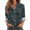 Camicia da Donna con Bottoni a Stampa Floreale, Camicette Casual Regolari a Maniche Lunghe, Top Basic Casual Plus Size