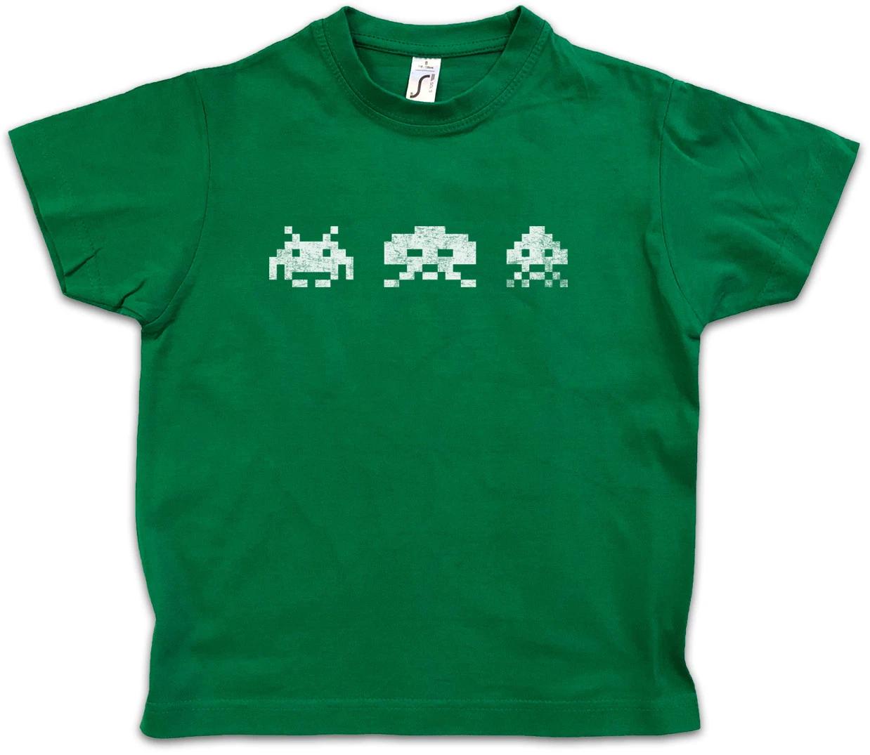 DIGITAL INVADERS Kids Boys T-Shirt Arcade Game Retro Nerd Alien Space Console 150