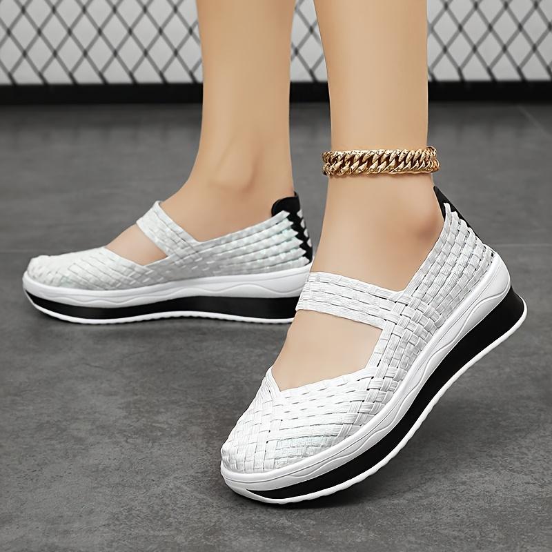 

Женская Мода Повседневная Обувь Ручной Работы, Однотонная, Низкий Верх, Слипоны, Округлый Носок, Летний Сезон, Тканевая Стелька, Без Принта, Size 42 белый