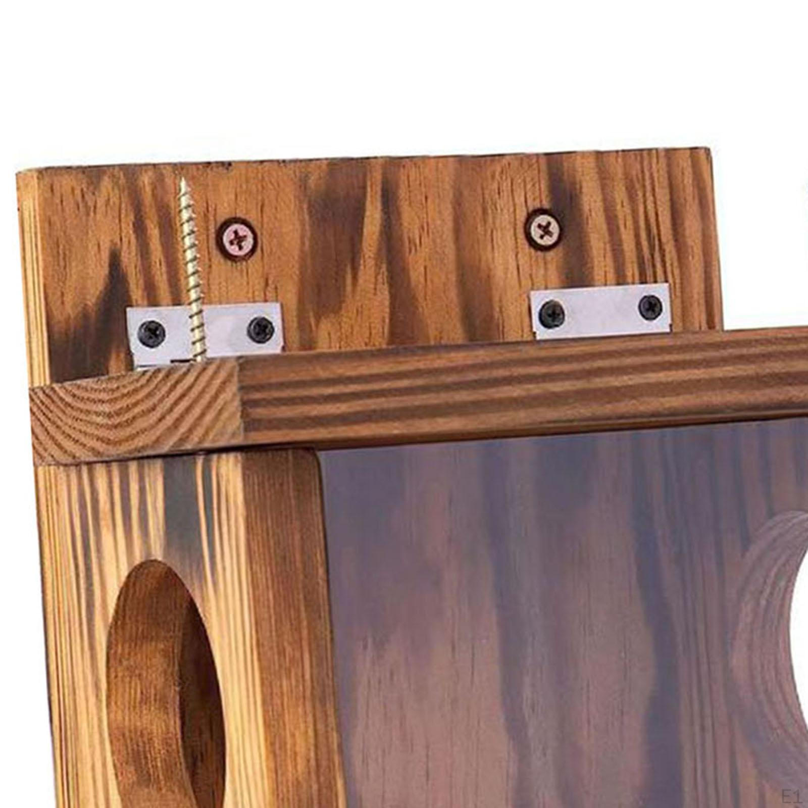 Mangeoire Pour écureuils En Bois Avec Abreuvoir - Station D'alimentation Extérieure à Fixer Sur Arbre Ou Mur (25x23x18 Cm) - 11