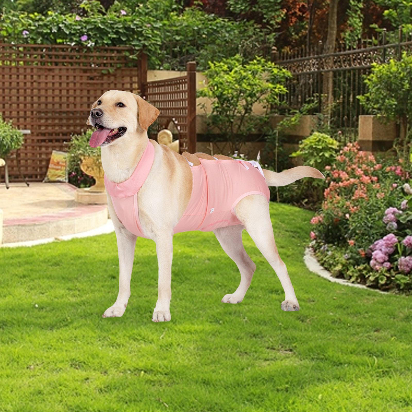 

Костюм для реабілітації собак Одяг для поранення черевної порожнини, що дихає, запобігає облизуванню післяопераційного тіла для Pink S