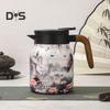 Tetera vintage con aislamiento floral de 1000 ml, mini cafetera, termo para oficina, infusor incorporado, jarra para bebidas, jarra térmica para café
