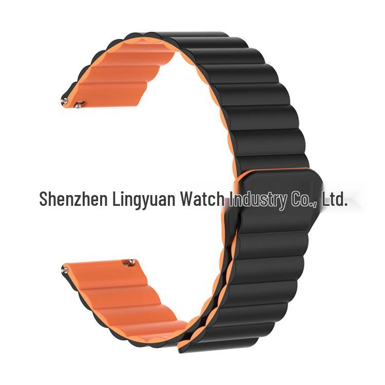 Huawei GT5 & Samsung Two-Tone Silicone Magnetic Loop Watch Strap (16mm/18mm)