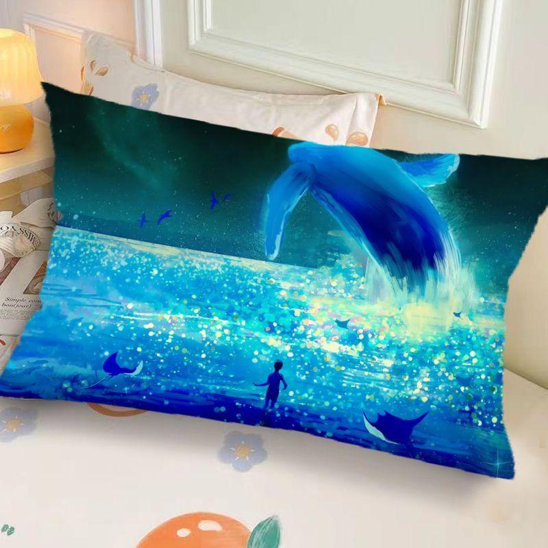 Ins-Style Ink Landscape Dormitory Pillow,Bedside Bedroom Pillow Gift,Nap Creative Living Room Sofa Cushion