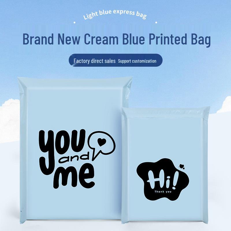 

Thickened Light Blue Waterproof Express Bag for Clothing Logistics 12 Silk - Light Blue Printed Bag; 17*30 [100 pcs]