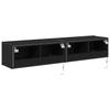 TV Wall Cabinet 2 Pcs Black Oak Effect 80 X 35 X 31 Cm