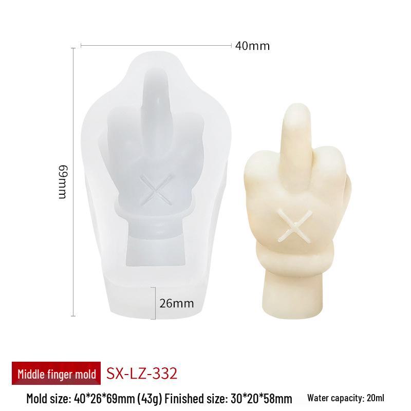 Three Faiths Hand Gesture Candle Mold for DIY Aroma Candles & Diffusers