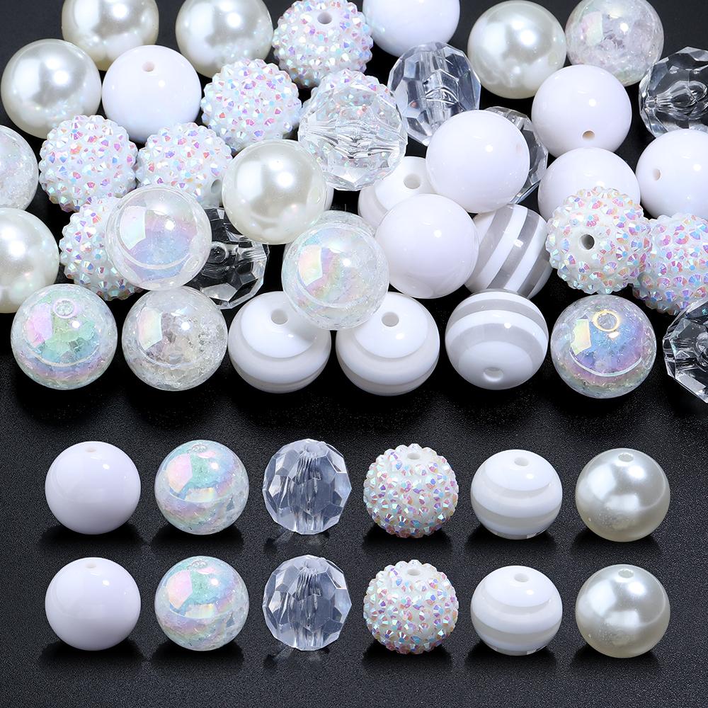 

12pcs/lot Candy Color Beads 20mm Mixed Rhinestone Loose Beads For Jewelry Making DIY Bracelet Earrings Pens KeyChain Accessories
