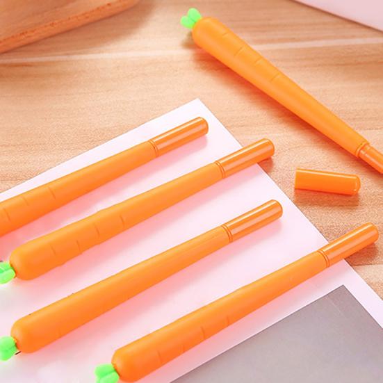 Funny Carrot 0.5mm Black Gel Ink Writing Pen Office School Supply Creative Gift