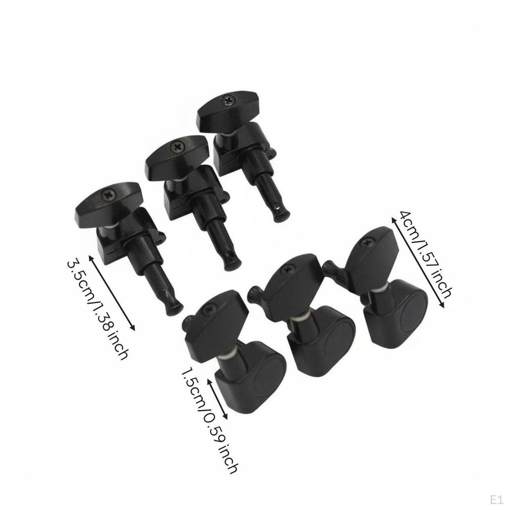 6 Pieces Acoustic Guitar Machine Heads Metal Sealed Tuning Pegs 3L3R Peg Set for