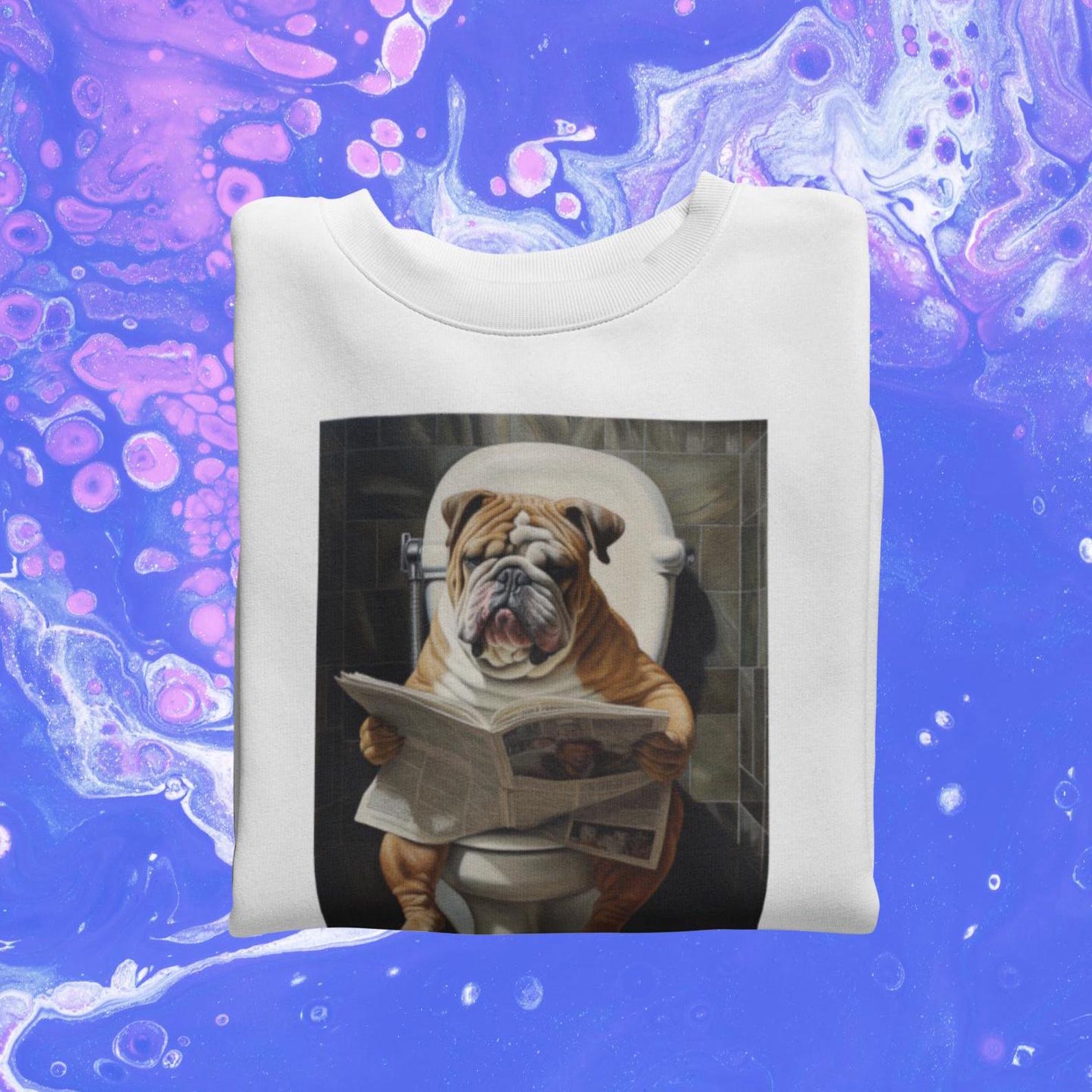 Funny Bulldog T-shirt: Quirky Dog Lover Graphic Tee S