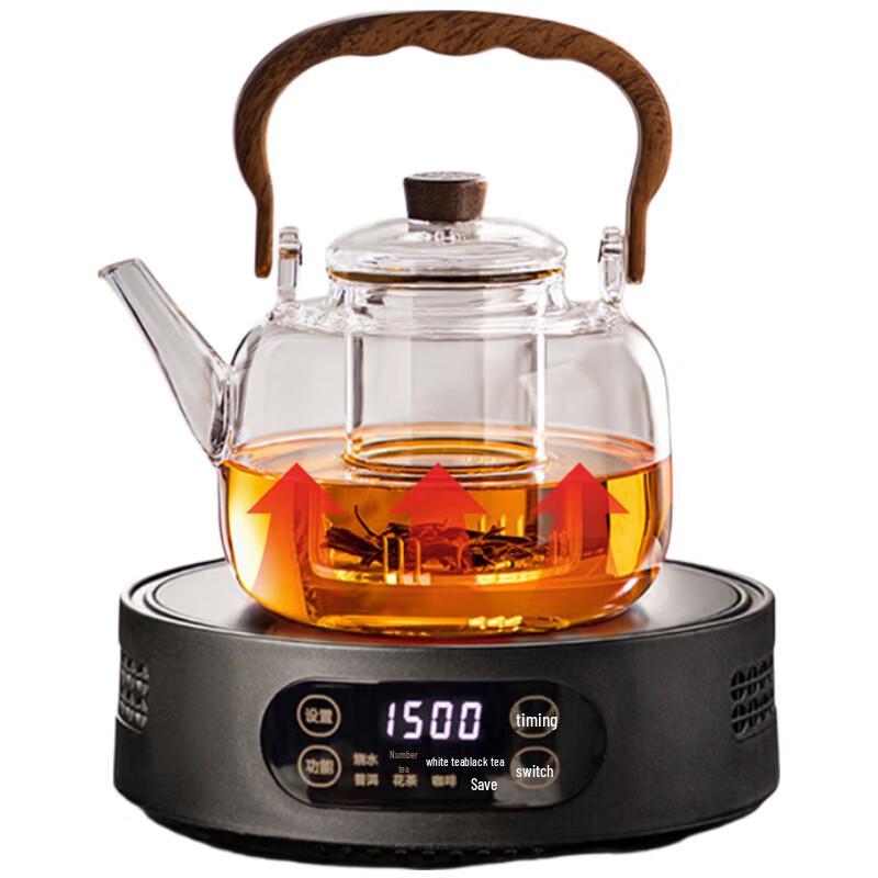 Electric Glass Tea Kettle Set with Ceramic Stove