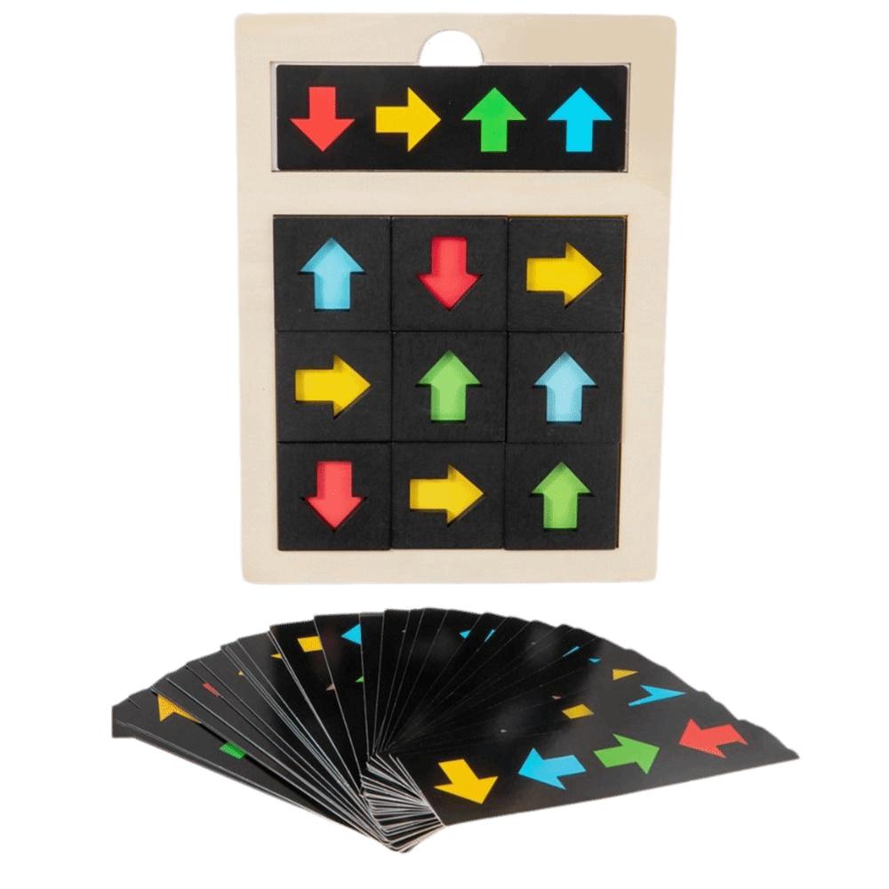 

Деревянная игра на познание направления Направленные стрелки Игрушка для тренировки логического мышления Мальчики Девочки чёрный