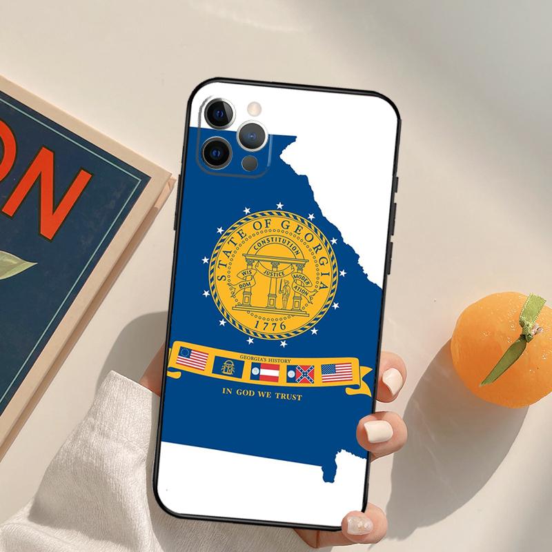 Georgia State Flag Funda Case For iPhone 16 Pro Max 14 11 12 13 15 Pro Max Mini XR 16e 15 16 Plus Phone Cover