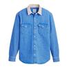 Mens Western Denim Contrast Collar Overshirt