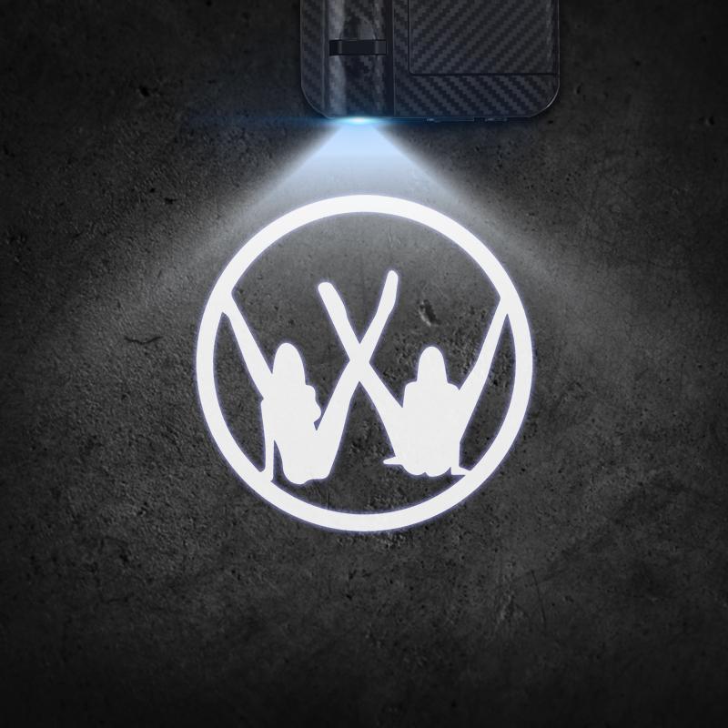 For R32 Sexy Girl Emblem MK3 MK4 MK5 MK6 MK7 tiguan Touran Car Door Light Welcome Lamp Wireless Laser Projector Auto Decoration