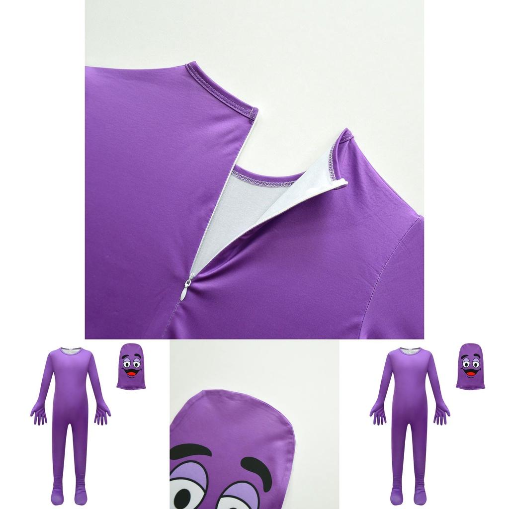 McDonald's Spookgezicht Onesie Paars Cartoon Kostuum Voor Kinderen
