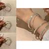 Elegant Silver Triple Bell Bracelet For Women Minimalist Fashion Alloy Bangle