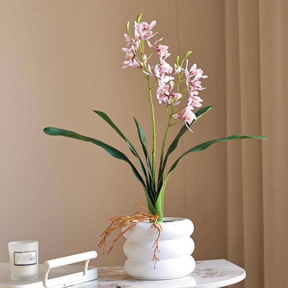 Stelo Flessibile Orchidea Phalaenopsis Oggetti di Scena per Fotografia Stelo in Filo Flessibile Fogliame Realistico Costruzione in Plastica Steli Regolabili