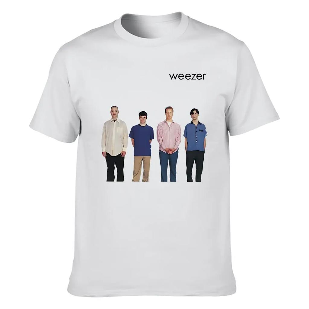 Weezer 1994 Album Nadruk Zespołu Koszulka Męska Letnia Hip-hop Ulica Codzienny Luźny T-shirt Oversize Okrągły Dekolt Krótki Rękaw Top