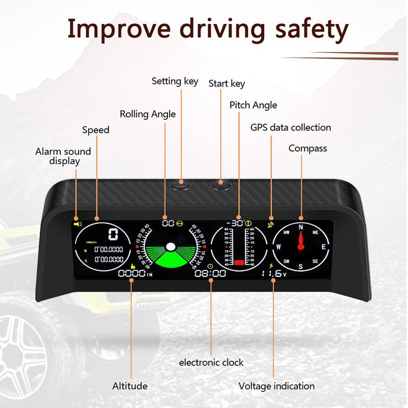 X90 M50 M60  GPS Heads-Up Display Vehicular Intelligent Horizontal Slope Meter Speedometer Compass Inclinometer Car Electronic