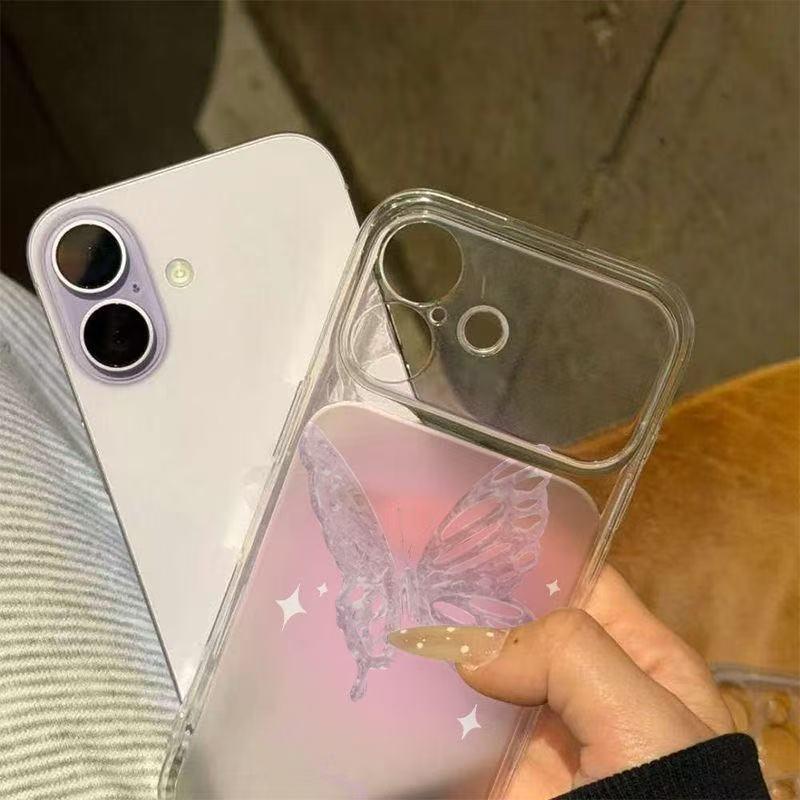 

Butterfly Gauze Drop-Proof Soft Phone Case for Apple 17 Pro Max/17 Pro - Transparent, Fits 16/15/14p, Instantly Changeable iPhone 13 Pro