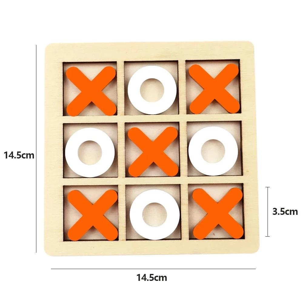 Trä XO Tic Tac Toe-spel Minischackbräde Interaktion Pusselträning Montessori pedagogiska leksaker Present för barn Pojke Flicka