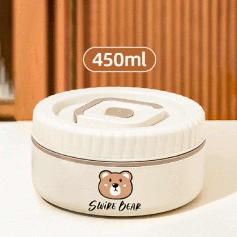 Large Capacity Insulated Lunch Box 304 Stainless Steel Sealed Lunch Box Meal Prep 450ml