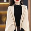 Women's Spring/Autumn Wool Knit Cardigan Cloak Sweater Shawl