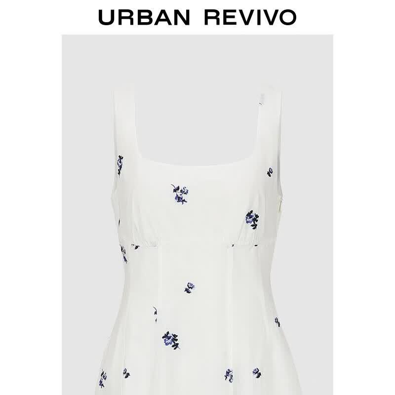 UR2026 Women's Floral Embroidered Sleeveless Dress