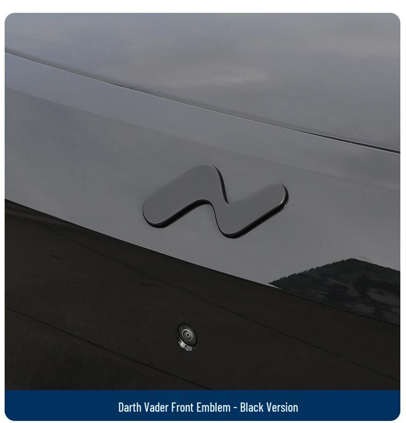 Compatible Black Letter Car Logo Modification for Nio L90 – Hood and Tail Emblem Sticker
