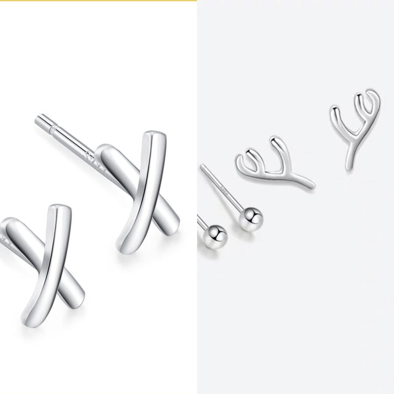 

Жіночі срібні сережки-зірки Проста повсякденна модна каблучка 2.5mm round head stud earrings