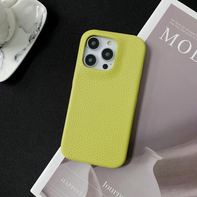 Half-wrapped Lychee Pattern, Suitable for Apple 15promax Phone Case, IPhone14 Anti-drop 13 Creative Women's Leather Case