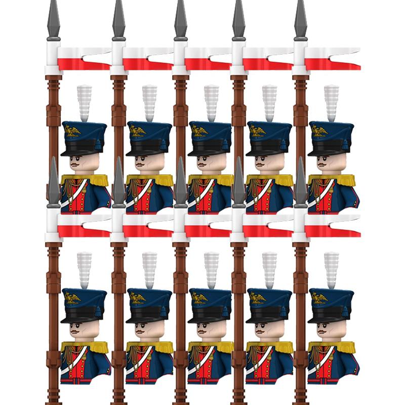 Napoleon Wars Military Figures Army Soliders Weaponry Suit Small Particles Building Blocks Childrens DIY Toys Boys Gifts