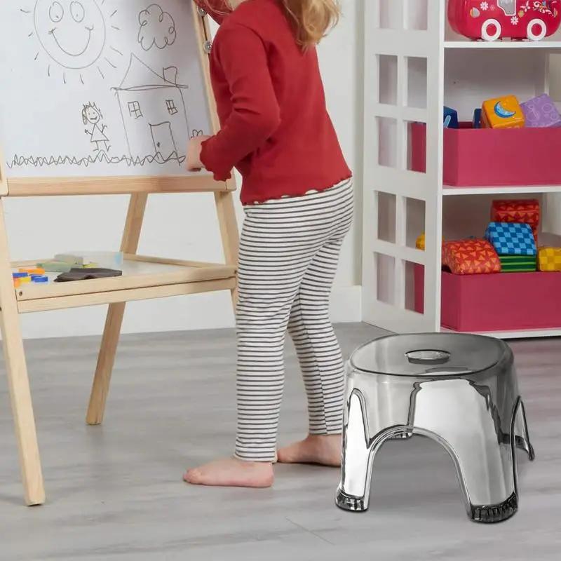 Sgabello da Bagno Antiscivolo Trasparente Sgabello per Cambiare Scarpe Toilette Basso in Plastica Addensata per Bagno Comodino