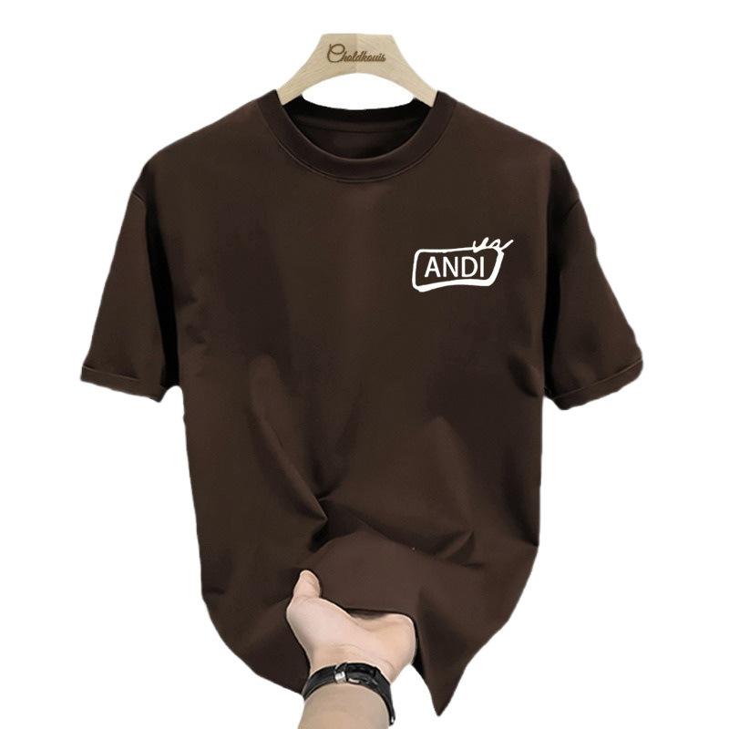 T-shirt Men's Short Sleeved New Loose Casual Trendy Clothes Men's Printed Round Neck Pattern Fashionable