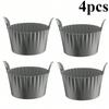 1/4PCS Reusable Silicone Air Fryer Liners and Baking Cups Accessories for Eggs Cakes Meatballs Non-Stick Kitchen Baking Tools