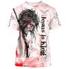 Christ Jesus T-Shirt For Men 3D Jesus Print Men's T Shirt Harajuku Short Sleeve Streetwear Fashion Oversized Tee Men Clothes