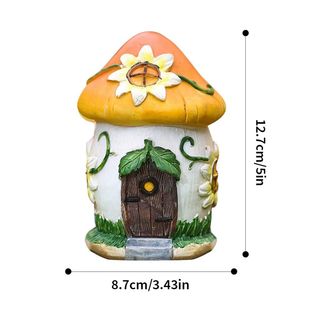 Garden Ornament Bonsai Decorations Resin Mushroom Flower Pine Cone House