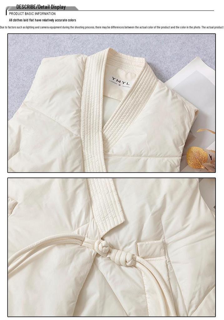 Women's Artistic Retro Frog Button Cotton Vest - Autumn/Winter 2026 Slimming, Stylish, Versatile, Loose Fit