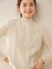 Women's Heavyweight Jacquard Cashmere Half-High Collar Long-Sleeve Sweater - Autumn/Winter Knit Pullover