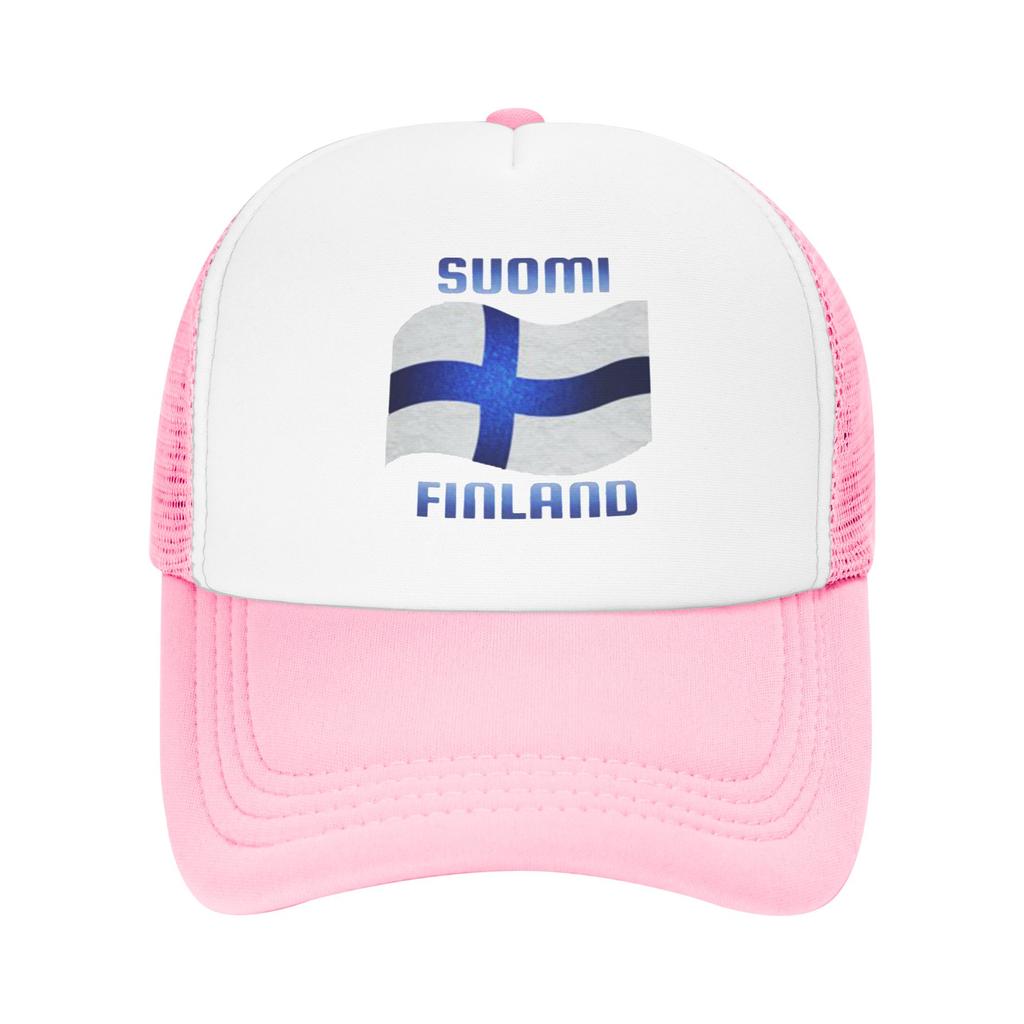 Finnland Flagge Finnland Blaues Kreuz Wandern Mesh Baseballkappen Für Damen Erwachsene Weiblich Strand Papa Hüte Hip Hop Trucker Cap