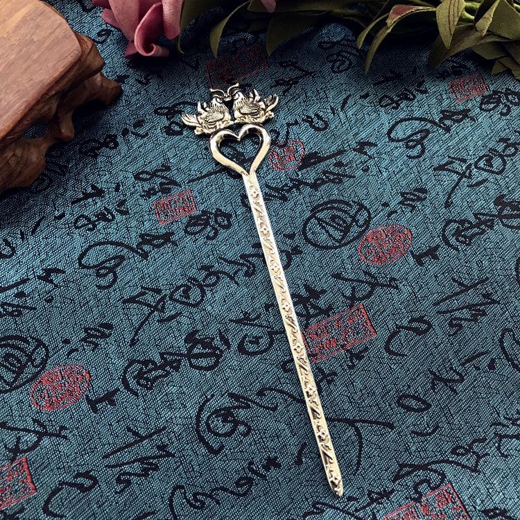 Retro ethnic style Miao silver hairpin antique bookmark female flower hairpin simple classical versatile disc hair hairpin hair accessories