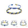 Ukrainian Flag Handcrafted Beaded Bracelets With Adjustable Rope For Travel Gifts