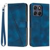 Case for Moto G67 5G - Leather/PU, Blue, With Lanyard
