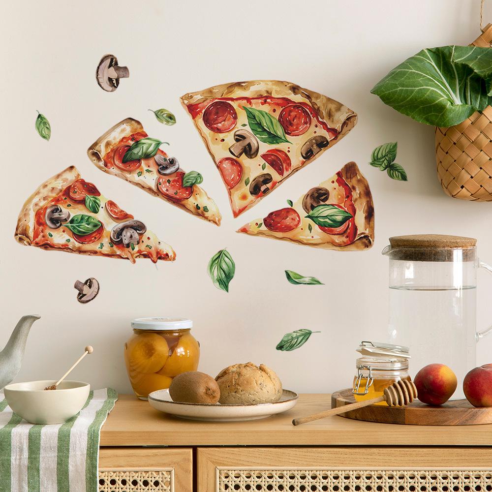Painted Delicious Pizza Kitchen Dining Room Background Landscaping Decorative Wall Stickers